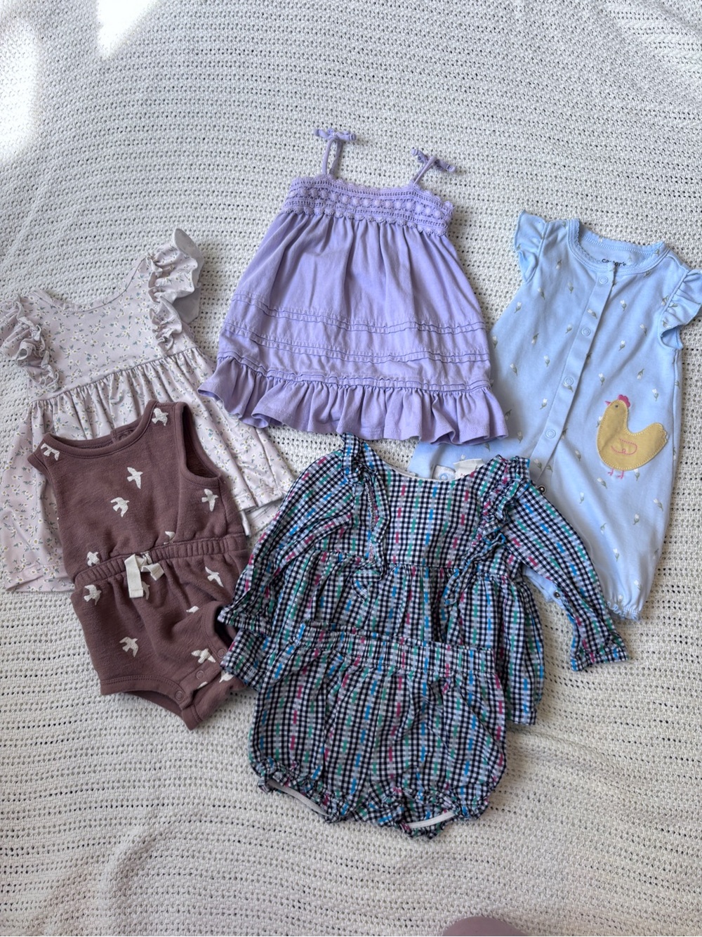 0 to 3 month girls dresses and romper bundle